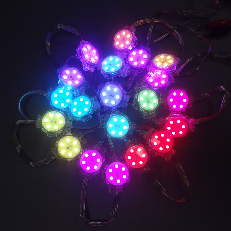 DC24V Diameter 4cm 5050SMD UCS1903/DMX512 Breakpoint-continue Pixel Module Full-color Outside-control Running Horse Lamp Water Gradient Chase Door Head Outdoor Waterproof IP67 Programmable Digital LED Point Light Pixel Light DC24V Diameter 4cm 5050SMD UCS1903/DMX512 Breakpoint-continue Pixel Module Full-color Outside-control Running Horse Lamp Water Gradient Chase Door Head Outdoor Waterproof IP67 Programmable Digital LED Point Light Pixel Light